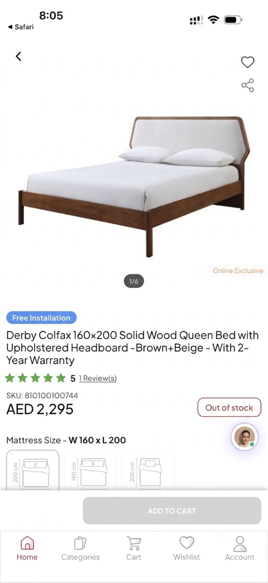160/200 solid wood bed photo 2