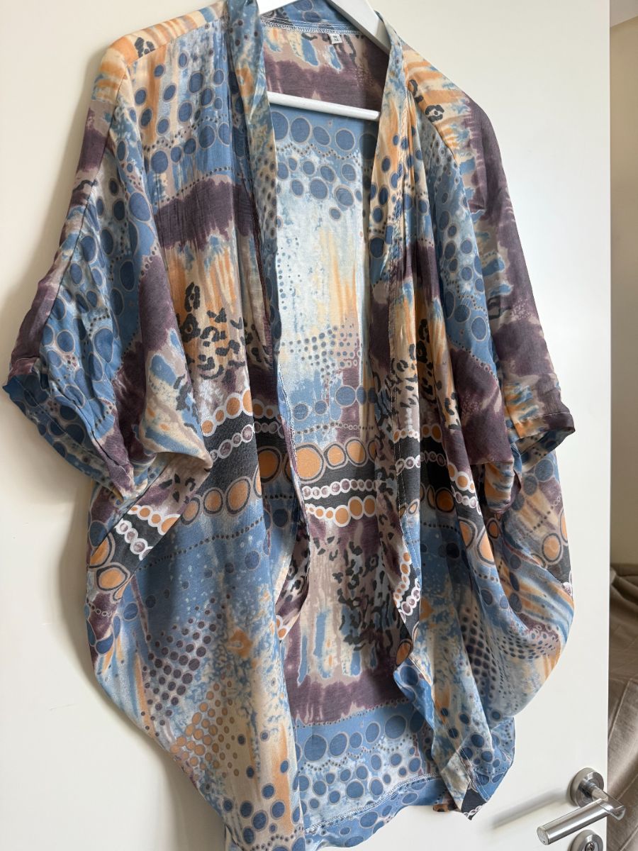 Shawl Blue , Mauve & Orange Cover up