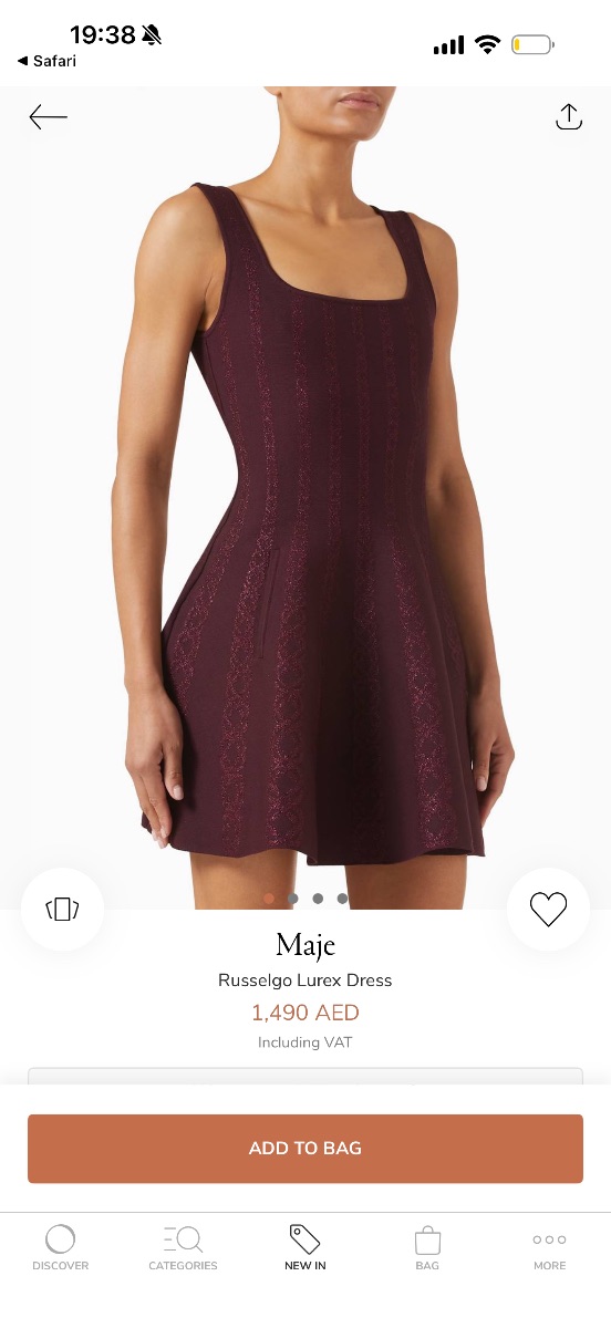 Burgundy Maje Flared Dress UK 6 XS EU 34