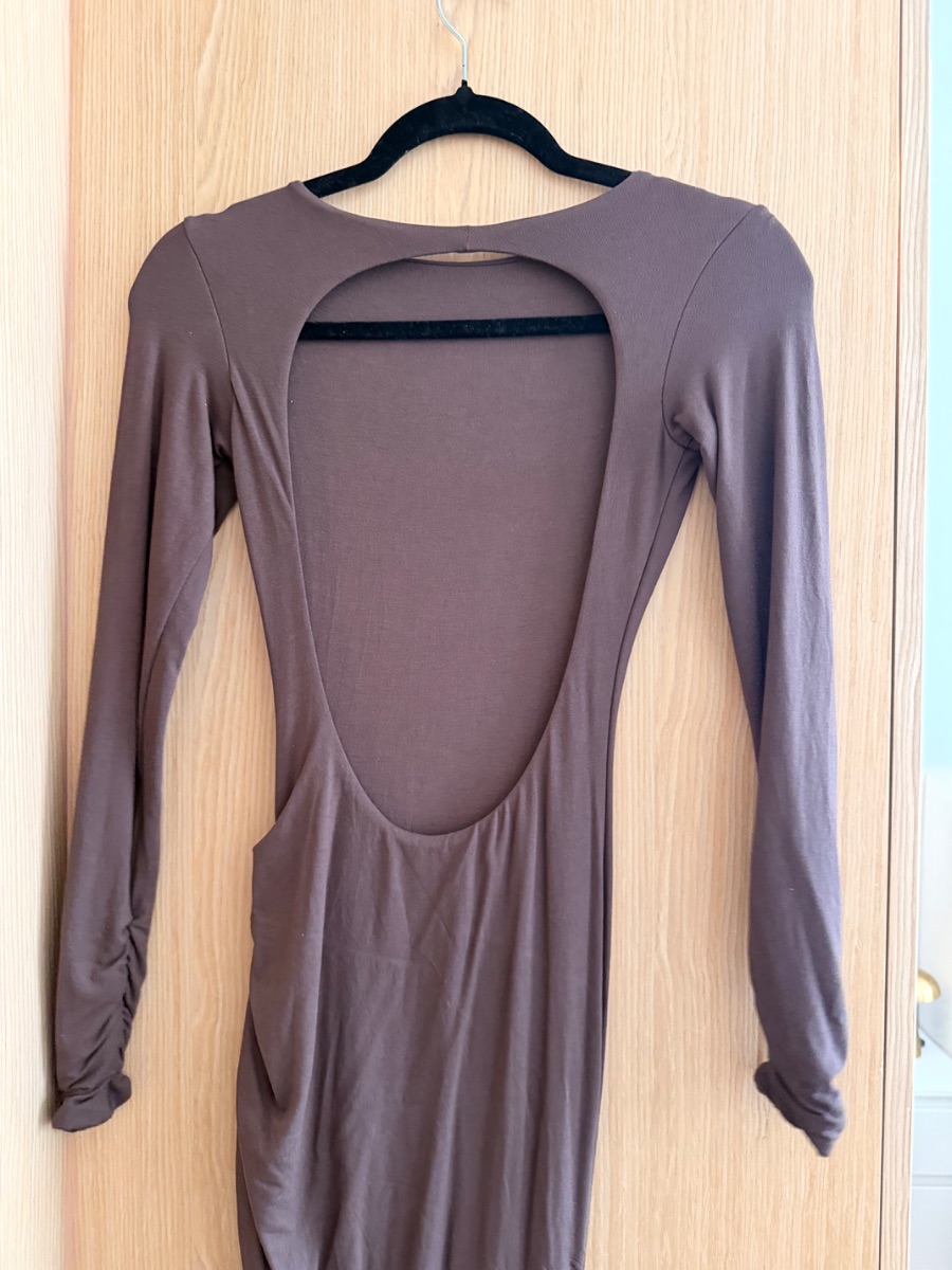 Oh Polly Backless Brown Maxi Dress photo 3