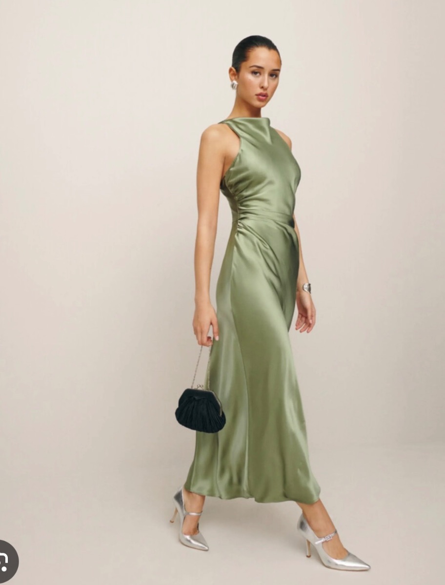 Reformation Casette Dress in Artichoke