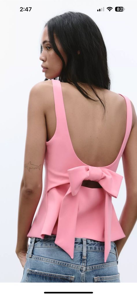 Zara Pink bow top