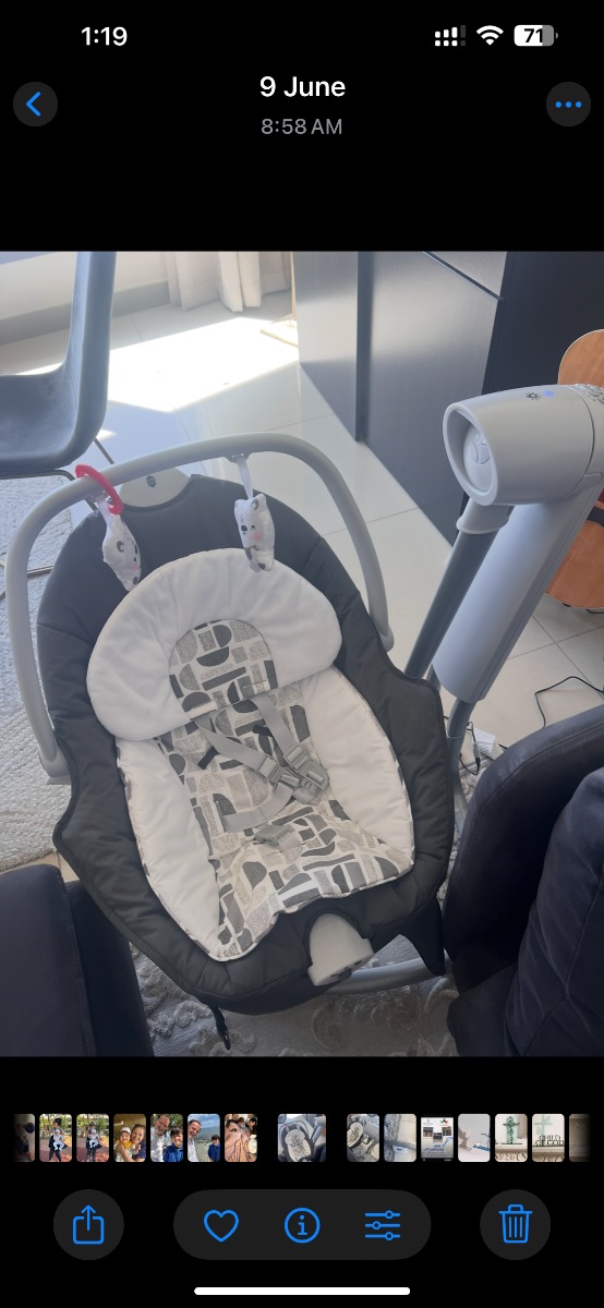 Joie baby swing with free baby wipe warmer