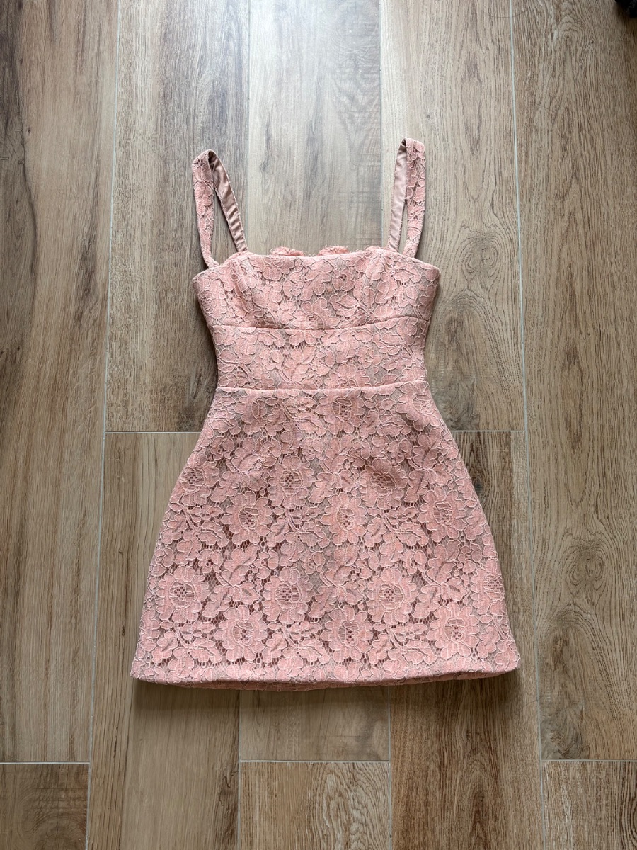 CLUB L LONDON Coral Lace Square-Neck Mini Dress photo 3
