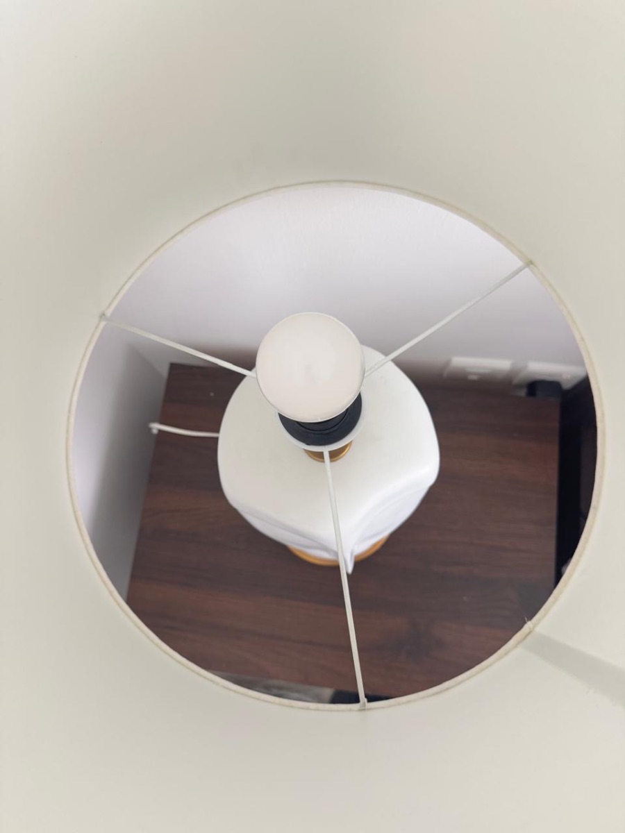 Statement Table Lamp – White & Gold photo 3