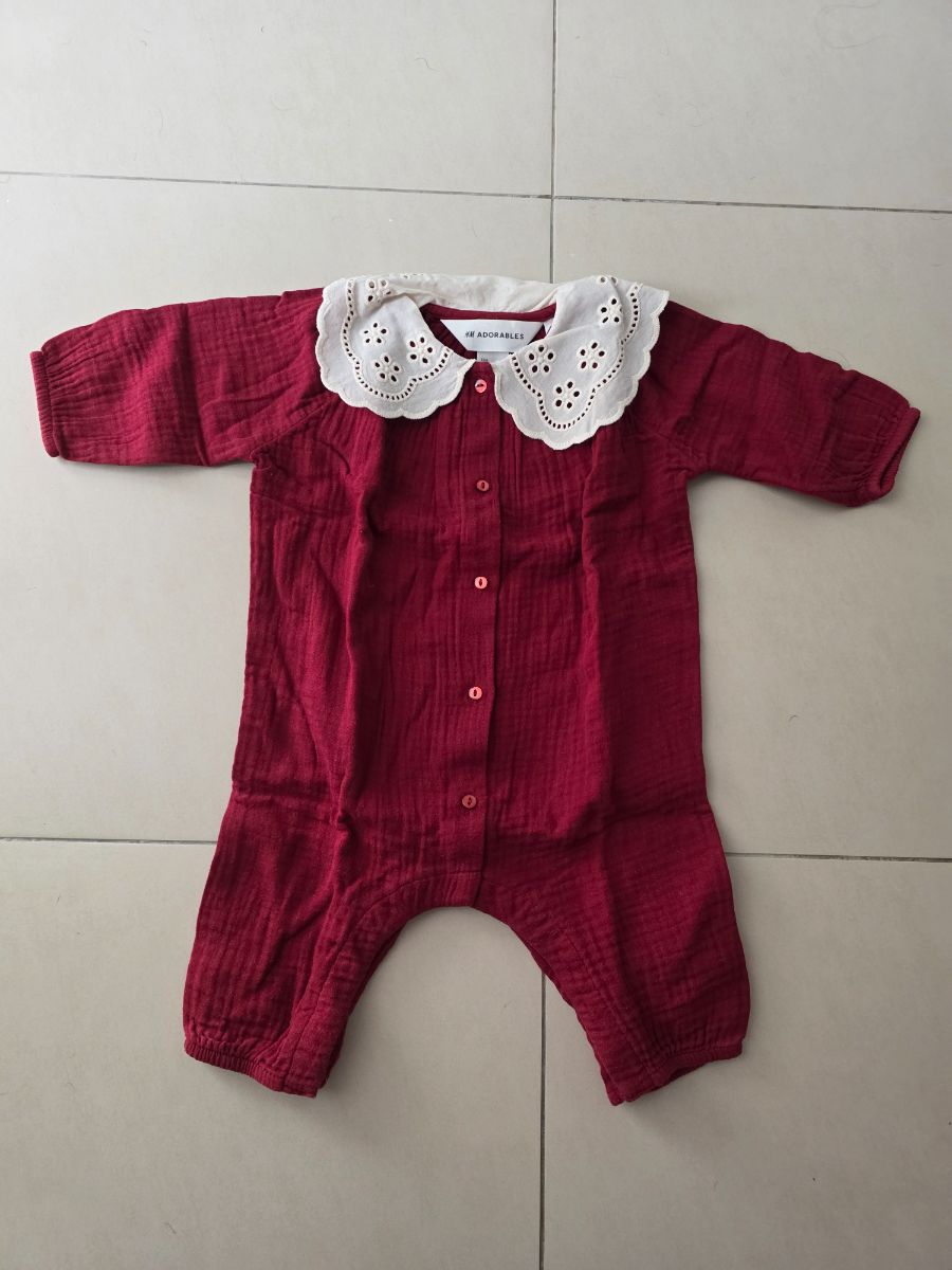 H&M Adorables Muslin Romper. Red