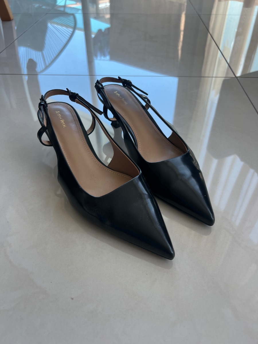 & Other Stories Black Slingback Kitten Heels