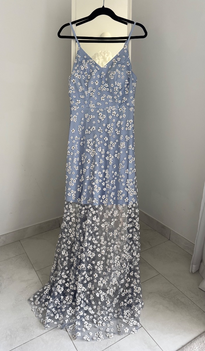 Quiz Beautiful Blue Floral Maxi Dress – Size 8/10