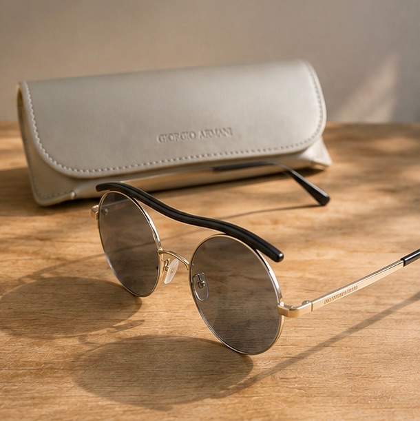 Giorgio Armani Round Sunglasses with Case photo 3