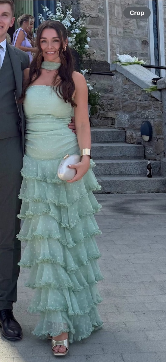 PLT SAGE GREEN RUFFLE DRESS