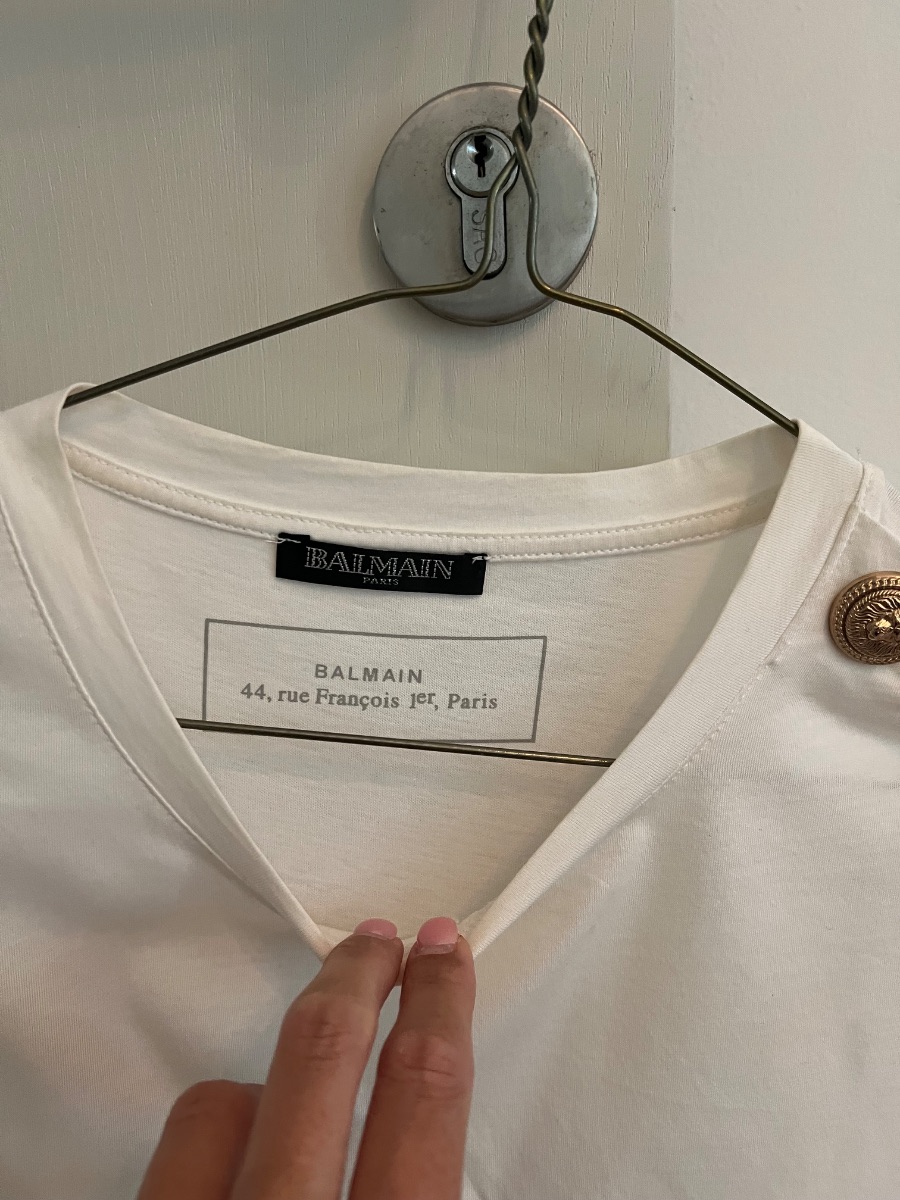Balmain white tshirt size s photo 2