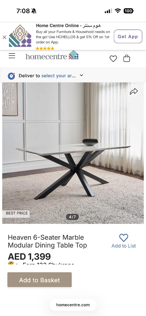 Home Centre 6 seater dining table with chairs photo 2