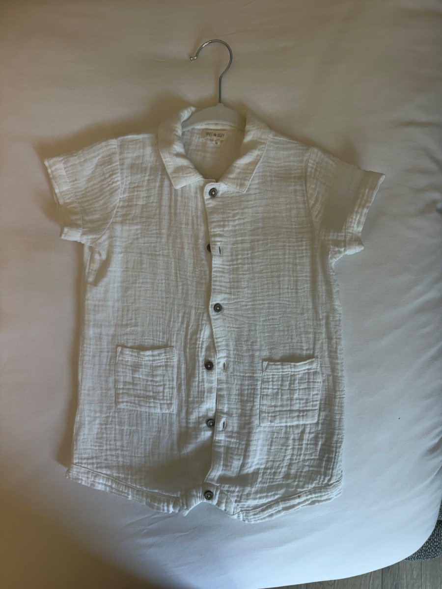 Unit Baby White linen romper