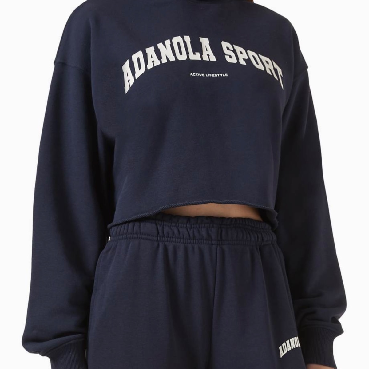 Adanola Raw Hem Cropped Hoodie
