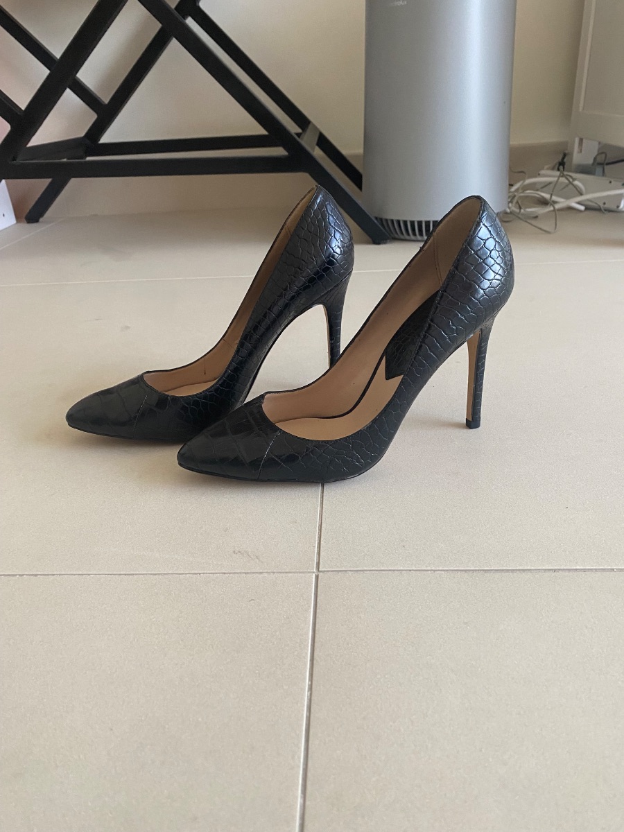 Mango Leather high heels