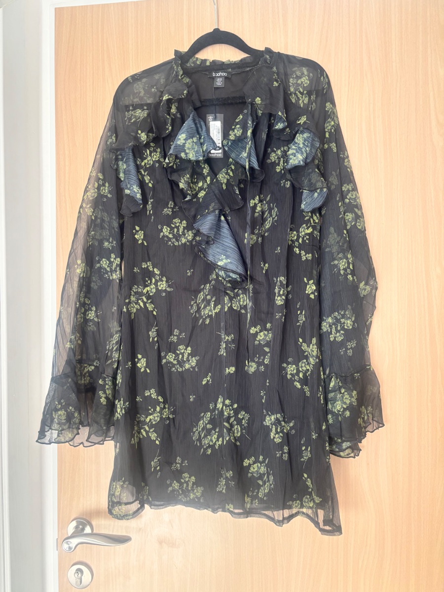Boohoo Floral ruffle mini dress photo 2