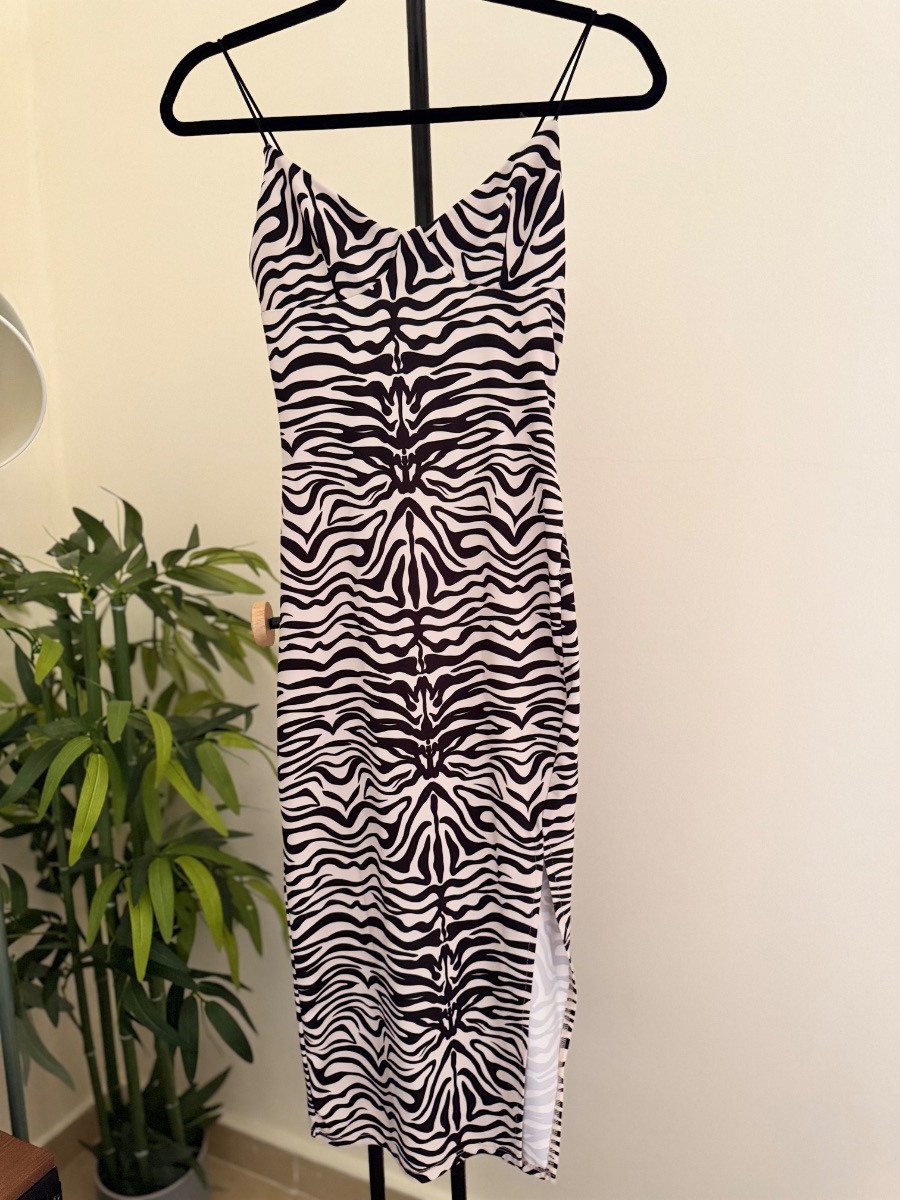 Bershka Zebra print slip dress photo 2