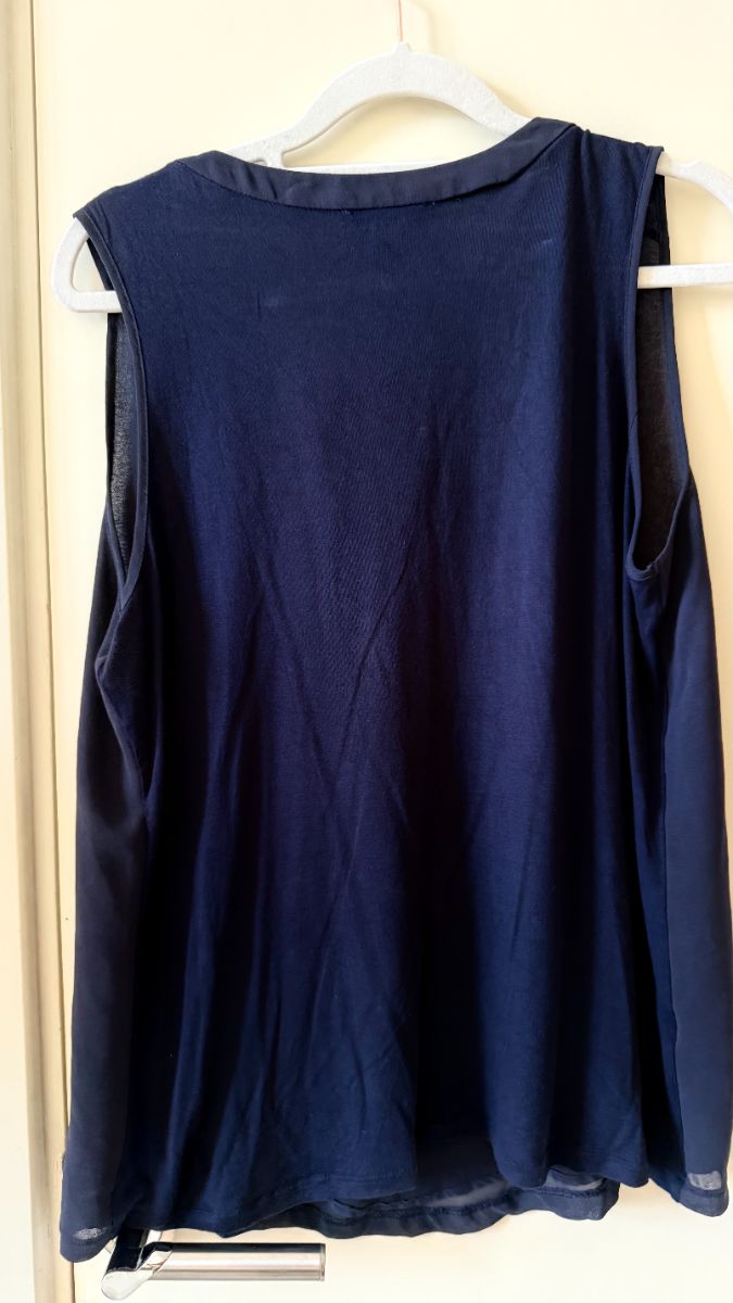 Mango Navy Loose Vest Medium photo 2
