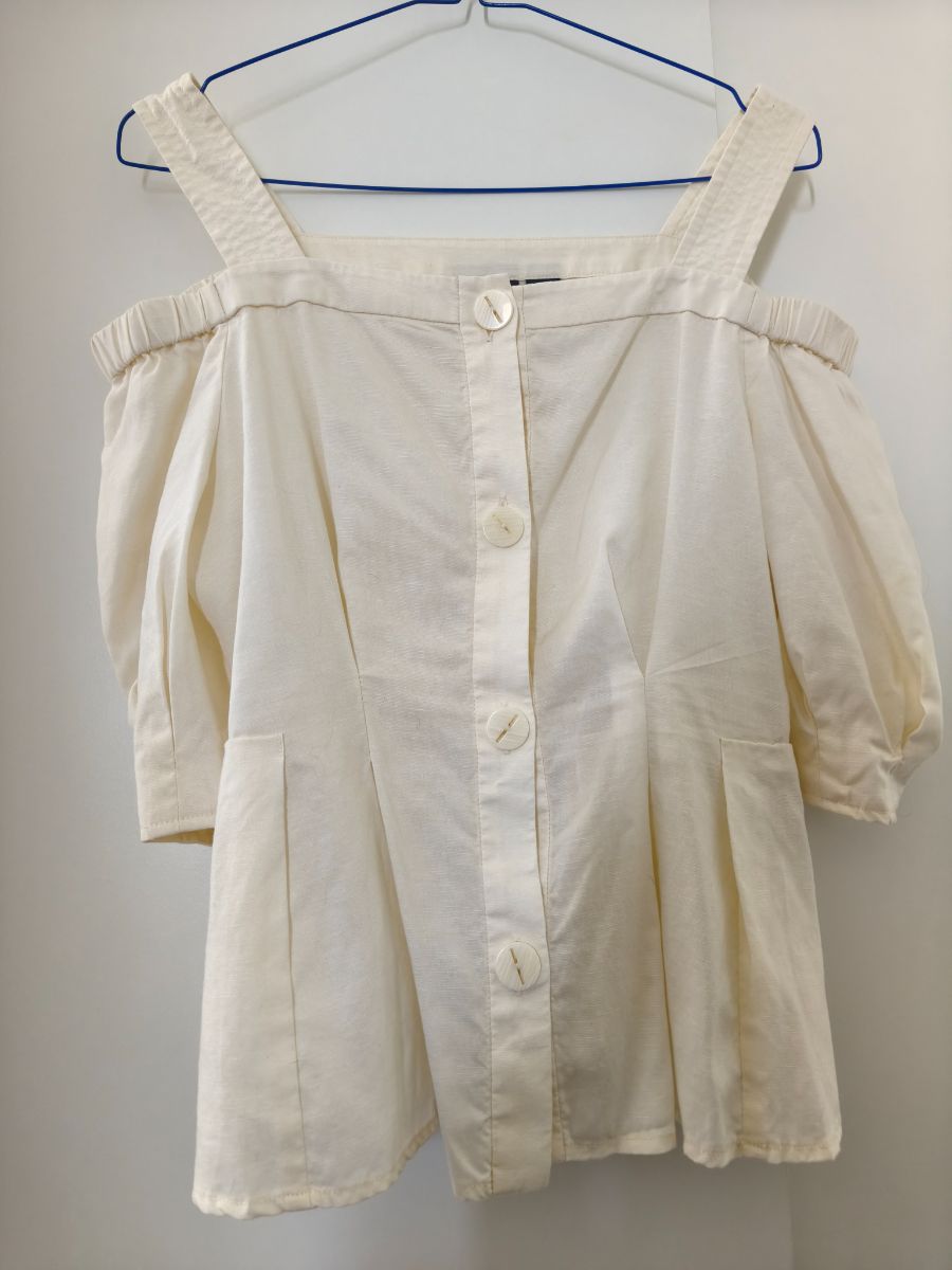 ONLY off-the-shoulder beige blouse