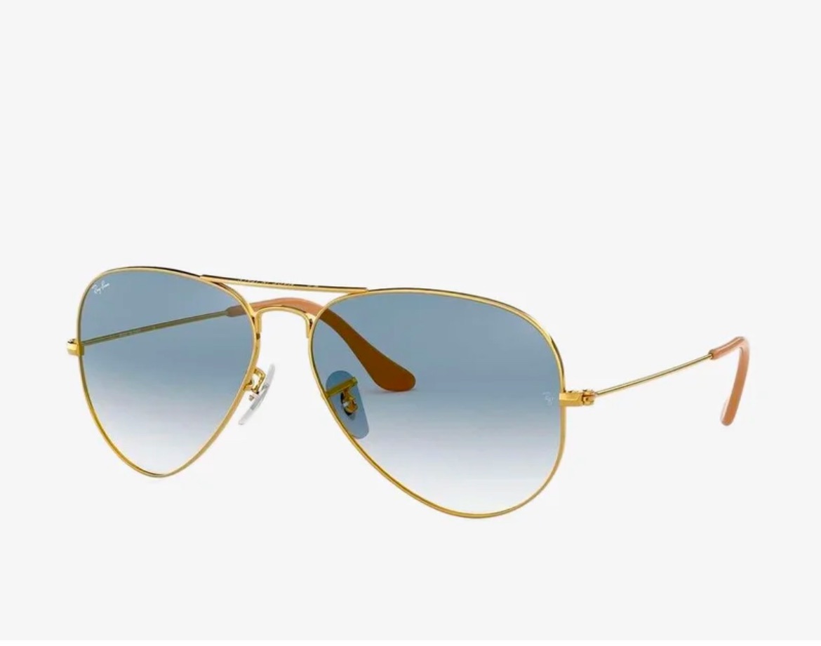 NEW: Ray-Ban Aviator sunglasses blue gradient and gold