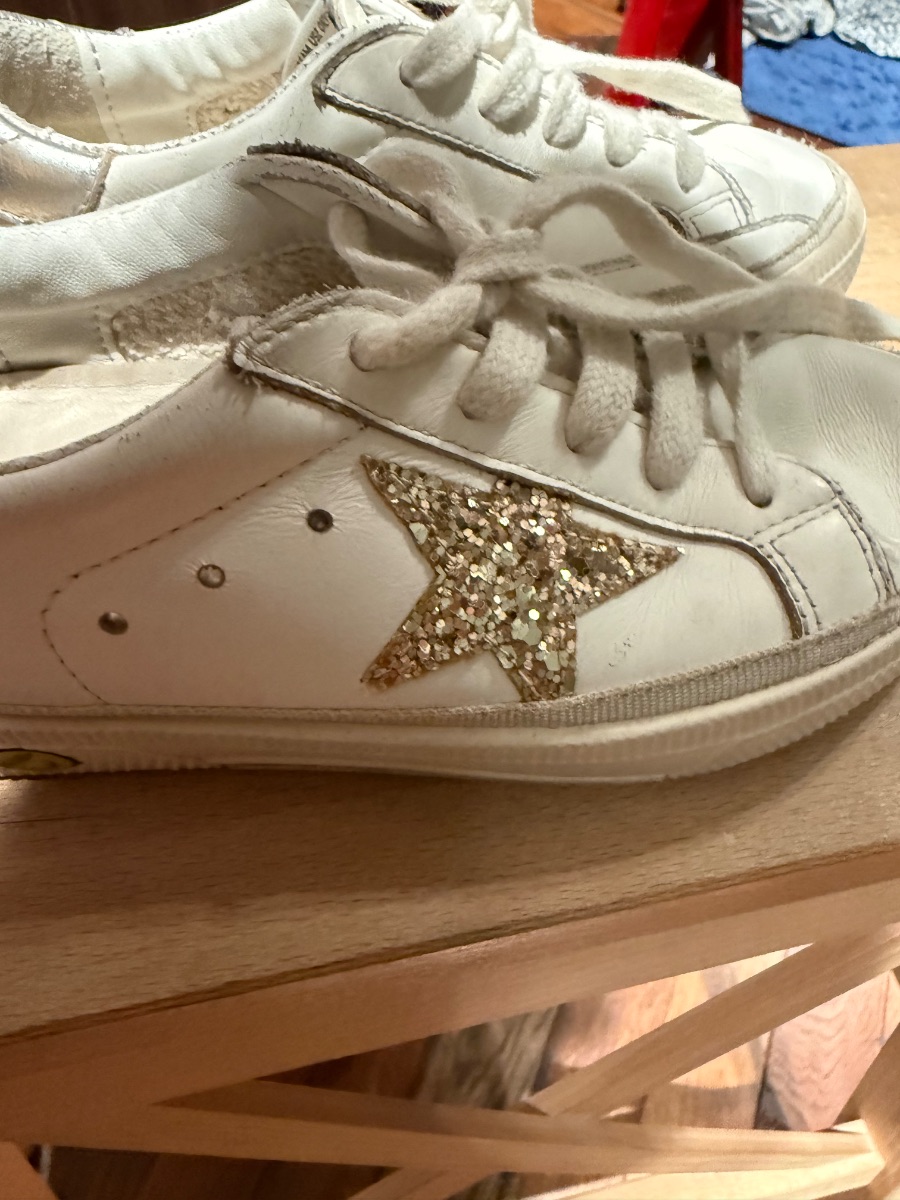 Golden Goose kids white leather sneakers photo 2