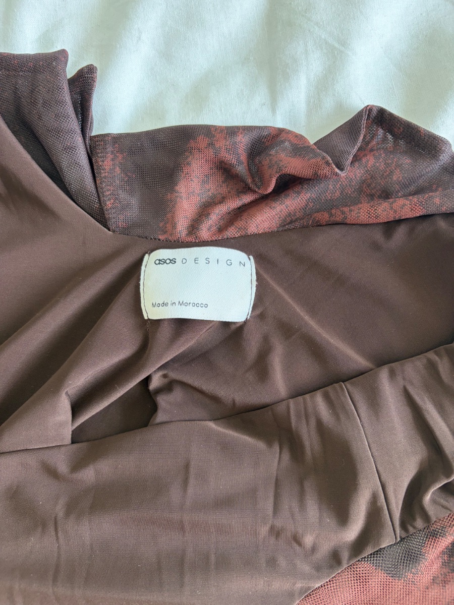 Asos Design ASOS brown marble maxi dress photo 3