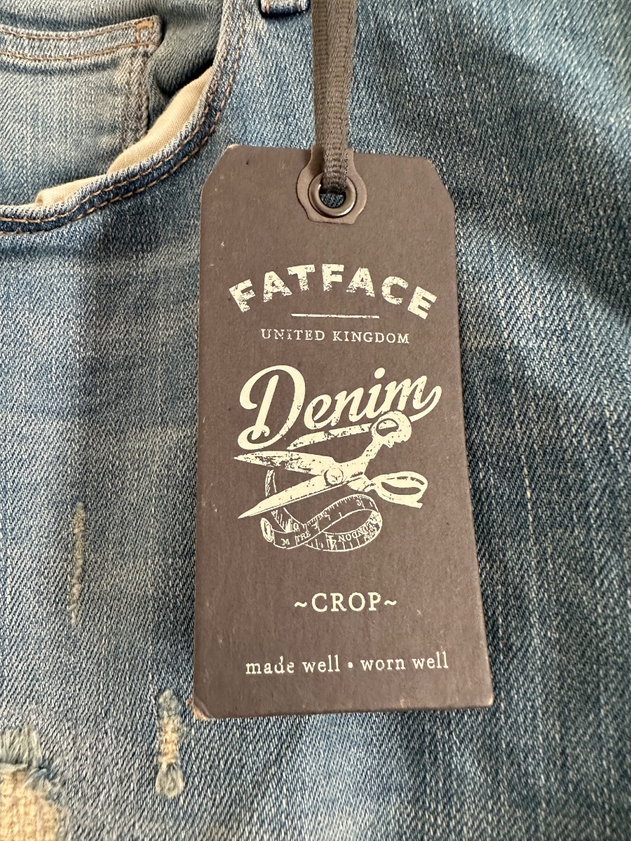 Fat Face RIP AND REPAIR NEW PALE CROP JEANS photo 3