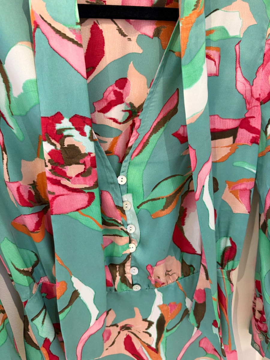 Zara floral print mini dress with scarf XS photo 3