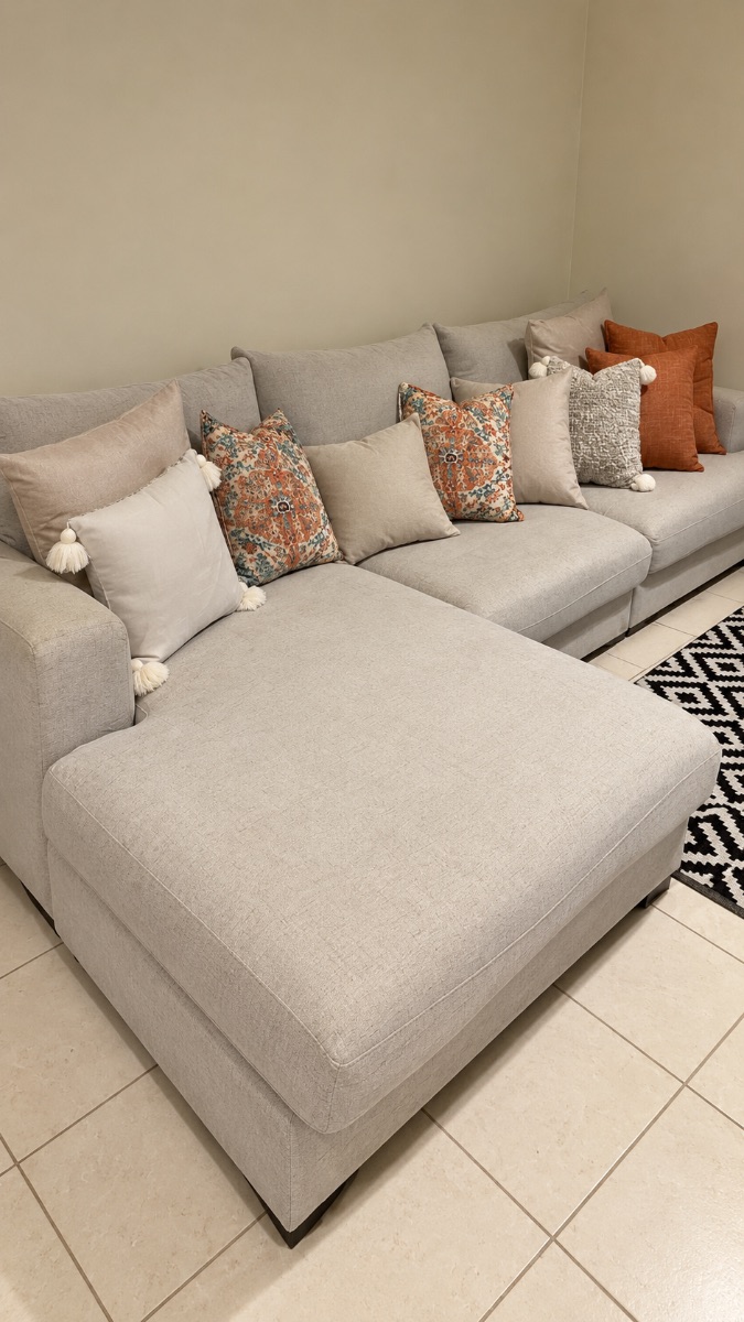 Pan Home Beig L-shape sofa photo 2