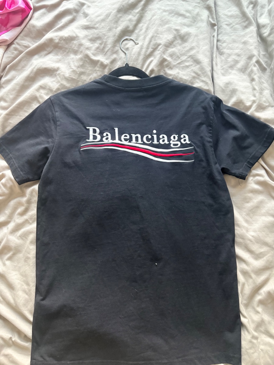 Balenciaga logo T-shirt on front and back photo 3