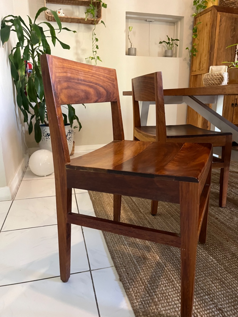 Vintage Balinese style, solid wood dining room chairs
