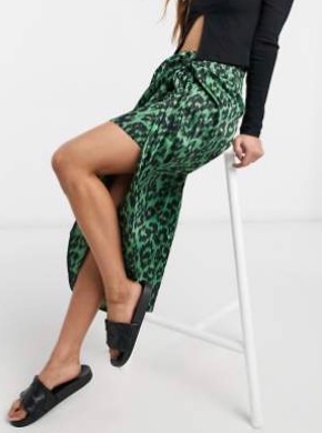 ASOS Green leopard print skirt photo 2
