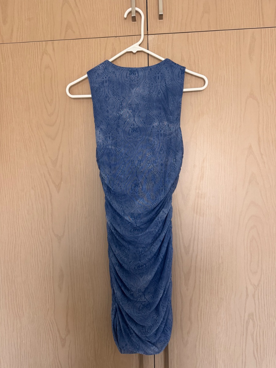 BAngel by OVS blue sleeveless ruched midi dress photo 2