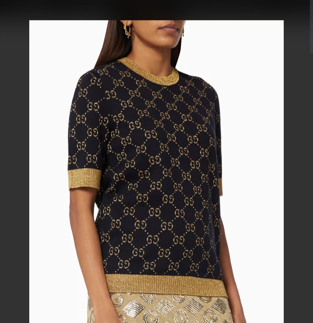 Gucci navy blue lurex knit
