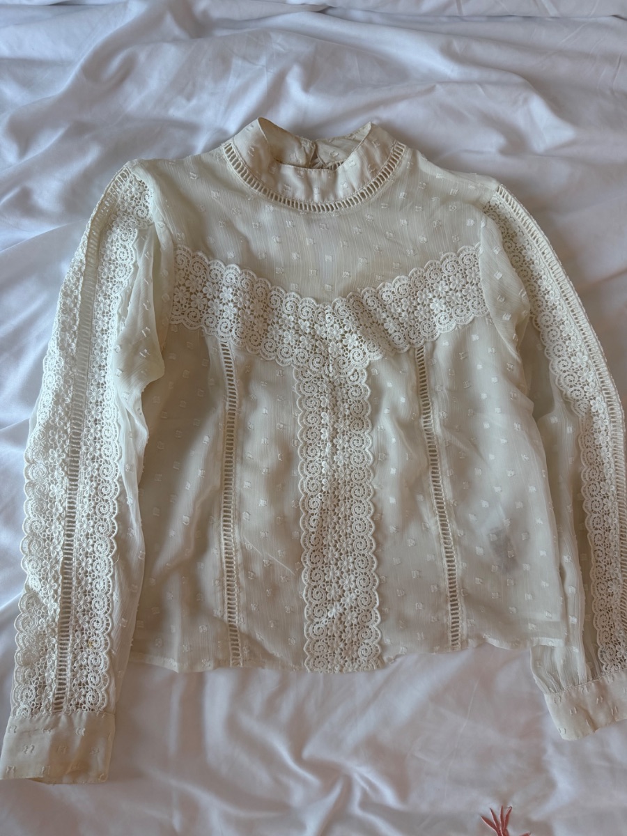 Miss selfridge petite white chiffon high neck blouse