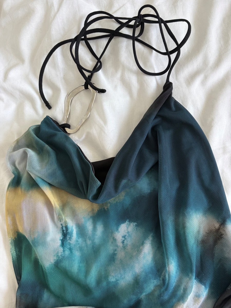 ASOS design halter neck maxi dress photo 3