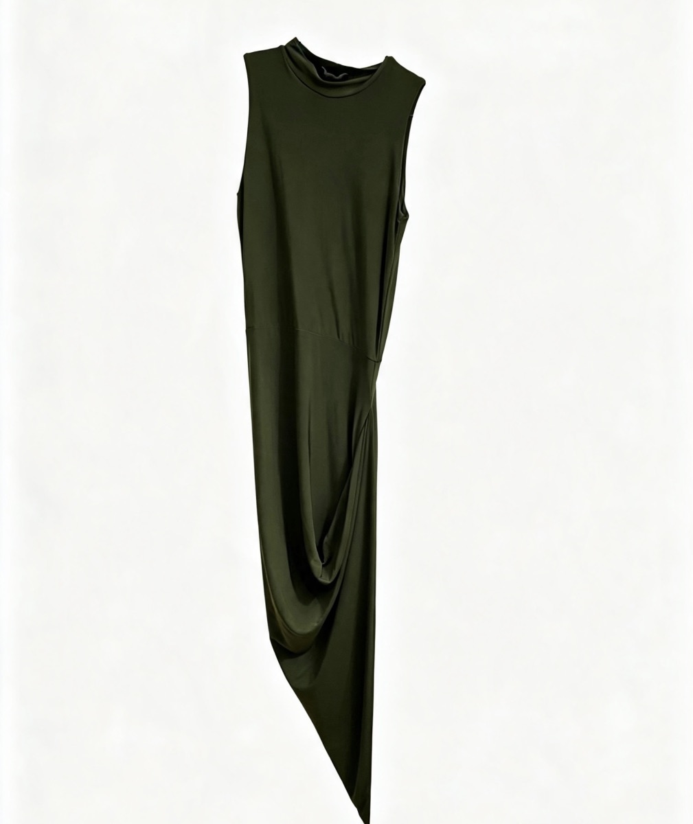Pretty Little Thing PRETTYLITTLETHING Dark Olive Fitted Dress