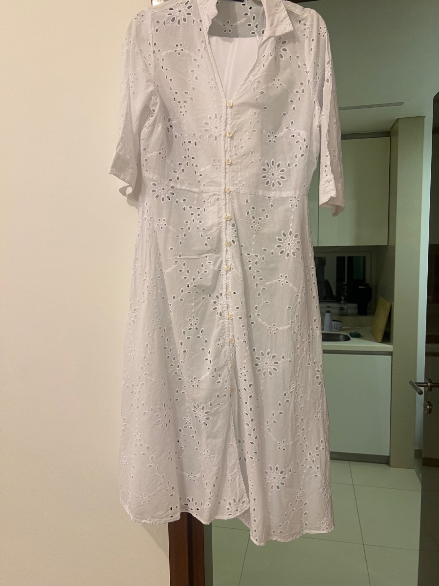 Marks & Spencer White midi dress