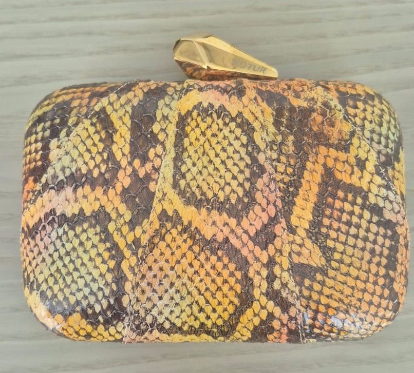 Kotur Snakeskin Minaudiere Evening Box Clutch photo 3