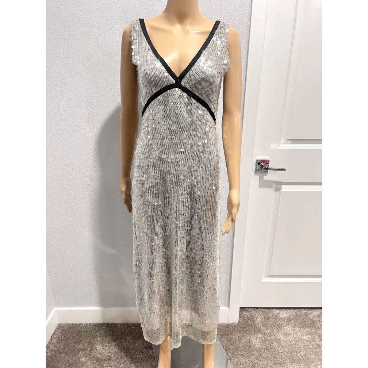 ZARA sequin party midi dress photo 3