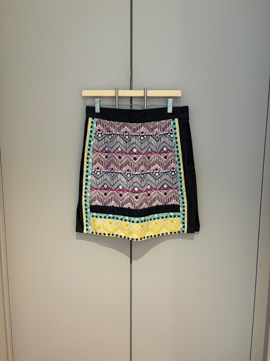 Nanette Lepore Denim and Batik Pencil skirt