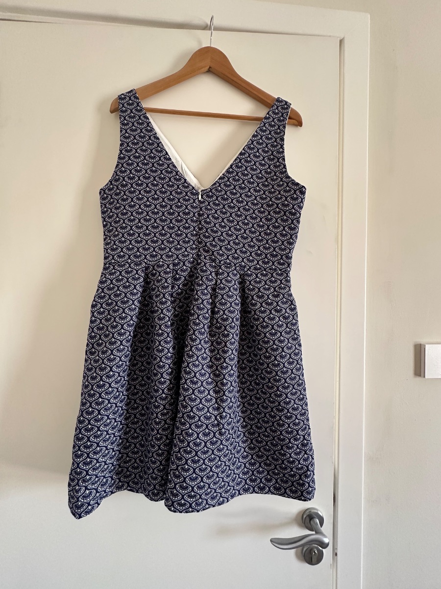 Whistle & Wolf Blue and white V neck dress photo 2