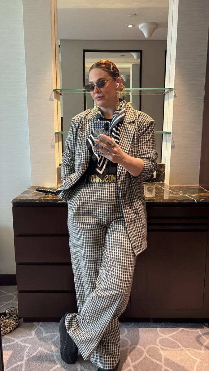 Reclaimed Vintage Brown/White gingham suit set photo 2
