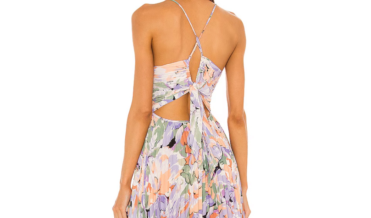 Revolve Blythe dress in coral multi print photo 2