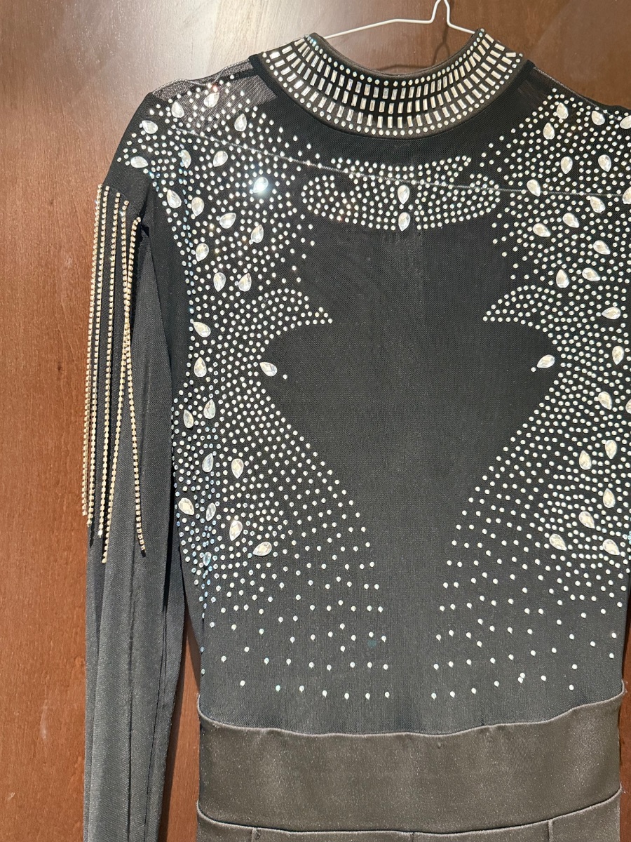 Black jumpsuit with embellishments M photo 2