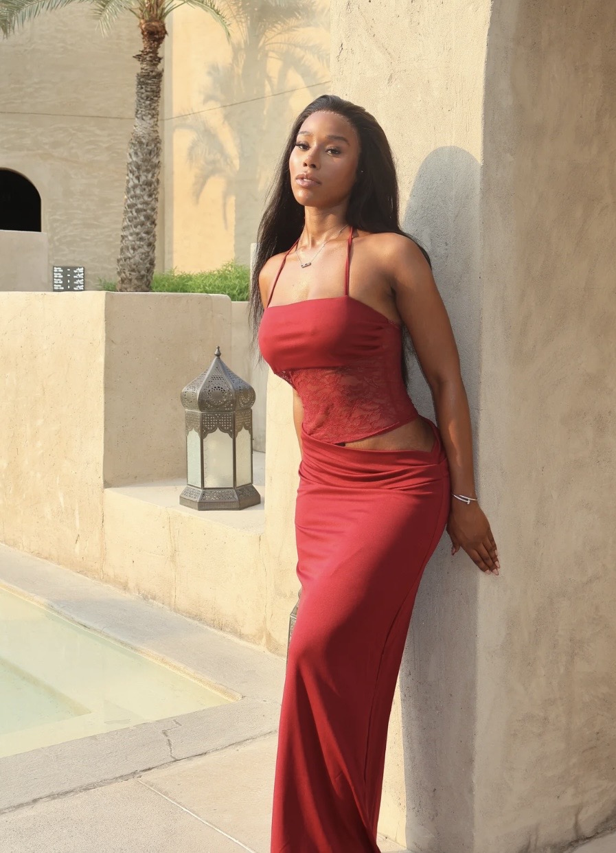 Love Lake Red Lace Cut Out Maxi photo 2