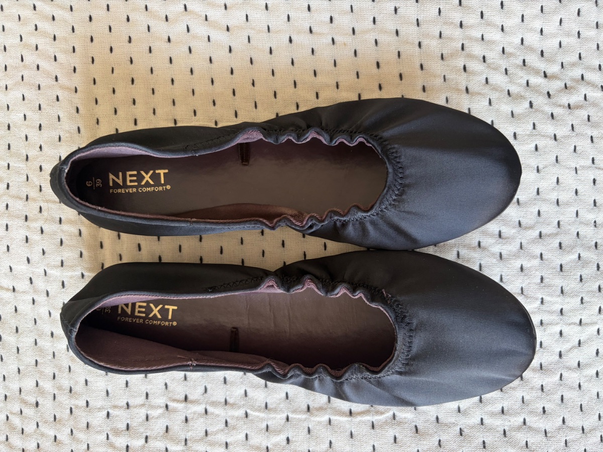 Next Satin Crunchy Ballet Flats - Sz 39