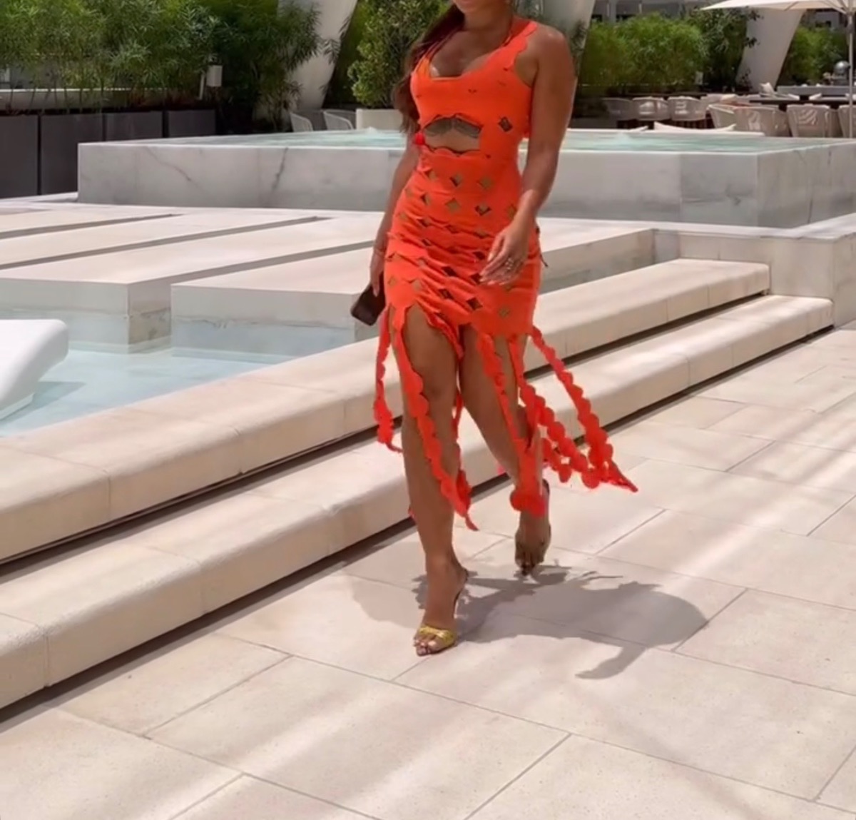 Boutique Orange cut out dress