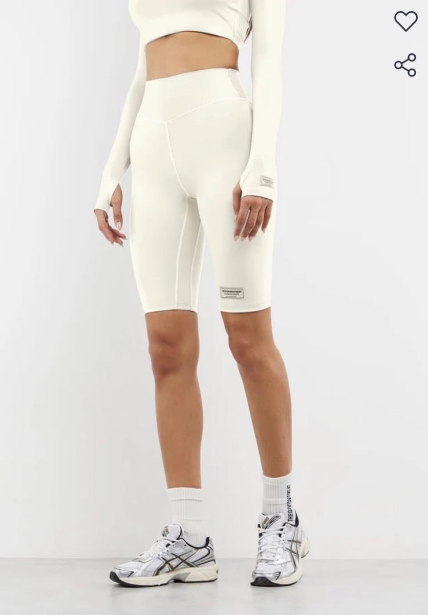 The Giving Movement White/Cream Biker Shorts
