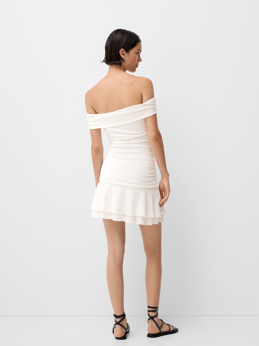 Bershka White Mini Dress photo 3